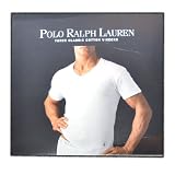 Polo Ralph Lauren 3 Pack Men's Classic Cotton V-Necks, Size Medium, White