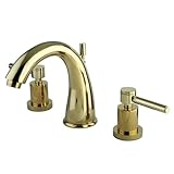 Kingston Brass KS2962DL Concord Widespread Lavatory Faucet with Metal lever handle, 7-Inch Spout Reach, Polished Brass (Not CA/VT Compliant)