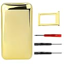 FREE Opening Tool + Screwdrivers & Chrome Gold Sim Tray! 100% Brand New CHROME/REFLECTIVE/MIRROR Pure GOLD Back Housing /Facia /Fascia /Cover/ Case for Apple iPhone 3G <8GB 16GB> (2nd Generation) More than 50% DISCOUNT!