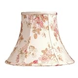 Laura Ashley SLL25107 Stowe 7 in. Wide Floral Clip On Chandelier Lamp Shade, White Pink Fabric B8863
