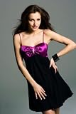 Magenta and Black Bubble Dresses by Faviana