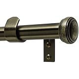 Levolor 54546906 Fluted End Cap Rod Set, 66-to-120-Inch Width, 1-Inch Diameter, Antique Brass