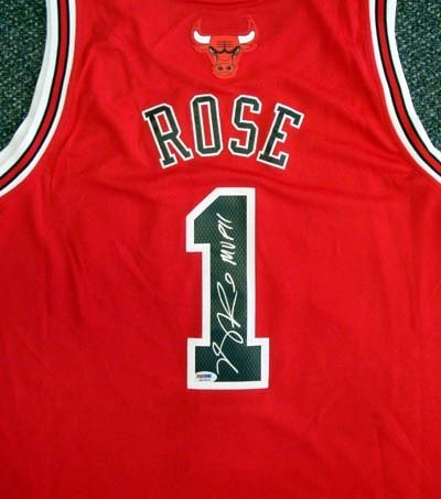 Derrick Rose Autographed/Hand Signed Chicago Bulls Swingman Jersey MVP 11 PSA/DNA