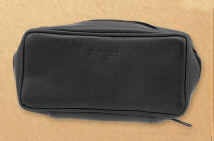 Leather Black 2 Tobacco Pipe Case w Handle