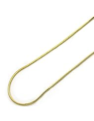 1MM Nickel Free Italian Sterling Silver Chain Necklaces Yellow Gold Plated Snake 030 Gauge Chain ( Available Length 16"~20")