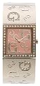 GUESS Women's Swarovksi Crystals Silvertone Etched-Bangle Watch