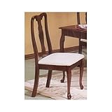Set of 2 Cherry Finish Wood Dining Chair/Chairs with Cushion Seats