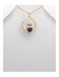 Claddagh Gem Stones Pendant Necklace In 92.5 Sterling Silver