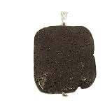 Lava Pendant 04 Stone Black Crater Slab Rectangle Crystal Healing 2.2