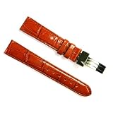 BANDA PASTEL GATOR LEATHER WATCHBAND WITH STAINLESS FOLDING CLASP DEPLOYANT BUCKLE DESIGN-REAL... by Caddy Bay Collection