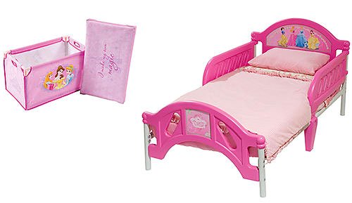 Disney Princess Room in a Box ( Bed, Soft Toy Box , 6 Bin Toy Storage Organizer, 7 Small Wall Stickers)