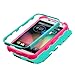 Moto X Case (1st Gen Only), Rock Me Wireless (TM) 3 items Bundle - Screen Protector, 24K Gold Plating Electromagnetic Waves Blocking Sticker and Triple Layers Protective Case for Motorola Moto X. (Teal Green / Pink)