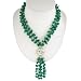 EXP Handmade Dark Green Jade Lariat Necklace With Etched Silver Accent Bead image 4