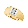 14K Two-Tone Gold Diamond Man's Ring - 0.25 Ct.
