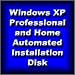 Software : Automated Installation Disk for Microsoft Windows XP Pro Professional or Home Edition SP1 SP2 SP3 that will repartition and format hard drive and perform clean unattended install to remove virus and software problems, repair and renew your computer.