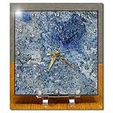 Blue Glitter Abstract Painting - 6x6 Desk Clock