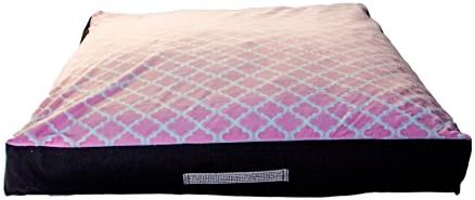 GoodDogBeds Cuddle Fabric Square Dog Bed, 36-Inch, Pink Moroccan