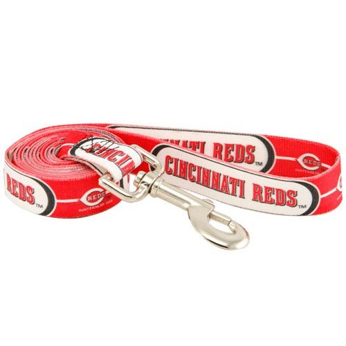 Cincinnati Reds 6' Red-White Dog Leash (Large)