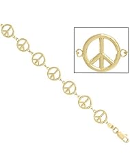 Gold Misc Bracelet Bracelet 3-D Peace Symbol Bracelet High Polish
