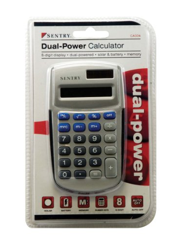 Sentry Dual Power Calculator, Silver (CA334) On Sale