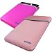 iGadgitz Pink/Baby Pink Reversible Neoprene Sleeve Case Cover for 10.1" Samsung N110, N120, N130,N140 and N310