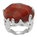Silvertone Created Carnelian Ring (Sizes 5 - 9 available)