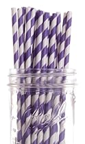 Hot Sale Dress My Cupcake Purple Striped Paper Straws, 600-Pack