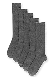 5 Pairs of Cotton Rich Knee High Heart Socks