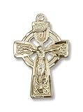 14K Gold Celtic Crucifix Medal