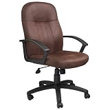 Boss Bomber Brown Microfiber Mid Back Chair Executive Seating