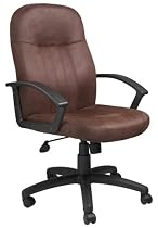 Boss Bomber Brown Microfiber Mid Back Chair Executive Seating