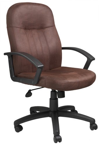 Boss Bomber Brown Microfiber Mid Back Chair Executive Seating