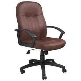 Boss Bomber Brown Microfiber Mid Back Chair Executive Seating