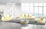 New 5pc Contemporary Leather Sectional Sofa #AM-L222-IVORY