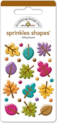Doodlebug Friendly Forest Sprinkles Shapes Glossy Enamel Stickers Falling Leaves
