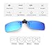 Cyxus Flash Polarized Mirrored Sunglasses Clip-On Glasses, Men & Women [Blue Flash]