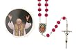 17'' Silver Plated Rosary with 5mm Rosy Wood Scented Beads - St Benedict - MADE IN ITALY