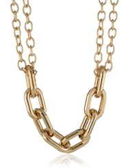 Gold Tone Chunky Chain Link Necklace, 18"
