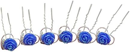Shop Ginger Wedding Rose Flower Heart Pack 6 Crystal Rhinestone Hair Pin Bridal Bridemaid