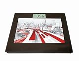 GSI Super Quality Electronic Digital Bathroom Scale With Picture Frame And Elegant Tempered Glass Top - High Precision Accurate Weight Readout - Large LCD Display