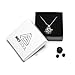 Elegant Lava Stone Aromatherapy Gem Essential Oil Diffuser Orb Necklace w/ Sapphire Jewel + Bead Set (29-inch chain)