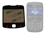 Blackberry 8520 Curve Replacement Screen Lens In Black - Easy Self-assembly, Comes Complete With Sticker Adhesive And Rubber Button Pad Attached For Quick And Easy Self Replacement - Replace Your Damaged/scratched Top Screen Fast, Easily And Cheaply