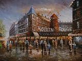 12X16 inch Cityscape Canvas Art Repro French Moulin Rouge