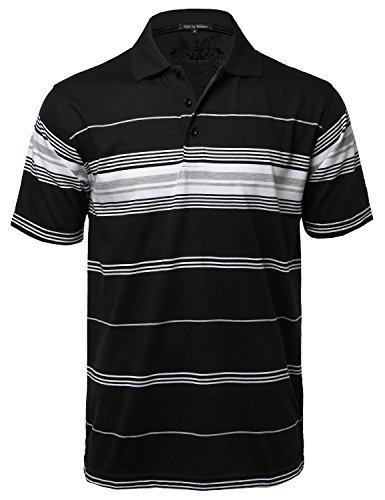 Basic Everyday Stripe Polo T-Shirt Black XL Size