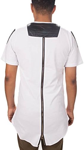 Luxury Hip Gold Zipper Shirt, Large, White