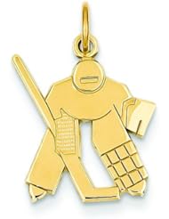 14K Gold Hockey Goalie Charm Jewelry FindingKing