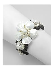 Flower Cotton Waxed Thread Mother of Pearls Bracelet