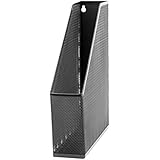 U Brands Mesh Steel Magazine File Holder, 12.5" x 9.8" x 3", Black