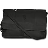 NCAA South Carolina Gamecocks Black Leather Laptop Messenger Bag