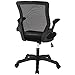 Modway Veer Office Chair with Mesh Back and Vinyl Seat With Flip-Up Arms in Black